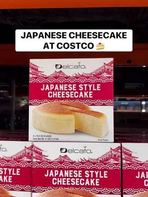 😋 Japanese Cheesecake at Costco! This is a light, fluffy, and slightly less sweet cheesecake that tastes DELICIOUS! You get 2 packages for $15.99! #costco #japanesecheesecake #dessertideas 