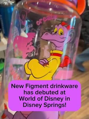 New Figment drinkware has debuted at World of Disney at Disney Springs! • Will you be picking these up? Let us know in the comments! • #disney #waltdisneyworld #disneyparks #figment #disneysprings #epcot #journeyintoimagination #imagination #drink #tumbler #drinkware #cup #mug #disneymerch #disneylifestyle #disneylife 