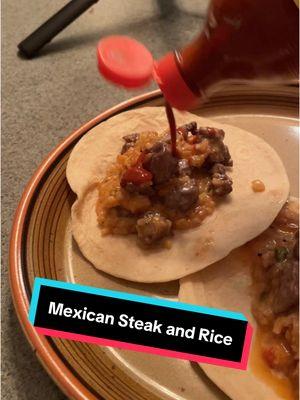 Mexican steak and rice recipe 😋 tastes just like a Mexican restaurant! #mexicanfood #mexicanrecipe #steakandrice #mexicansteaktacos #recipesoftiktok 