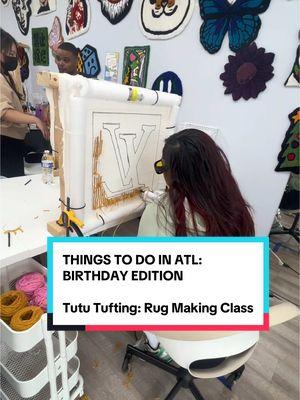 Looking for Birthday activities in Atlanta? This spot @Tutu Tufting is definitely the place you need to be! Rug making was definitely an experience I won’t forget.  Me and my girls had a time! I think I gained some muscles making my rug lol. They are very helpful and give amazing instructions. I will be back! @Dr MommyGabbs @Kay | Lifestyle & Fashion #atlanta #rugmaking #thingstodoinatlanta #tuftingrugs 