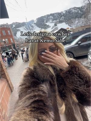 Come with me to make a hat at Kemo Sabe 🥂 #aspen #kemosabe #cowboyhat #travel #winter #apresski #mobwife #travel #travelvlog #fyp #creatorsearchinsights 