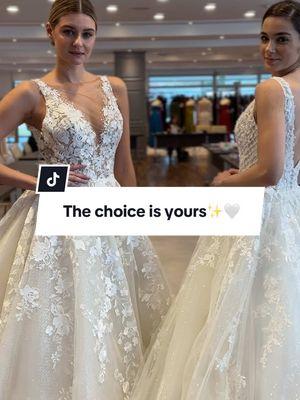 Left or right? 🤍✨ #demetrios #demetriosbride #demetrios2025 #weddingdress #luxurybridal #weddinggown #bridalinspo #demetriosplatinum #bridalfashion #bridalstyle #weddinglook