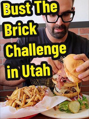 Can you finish a triple cheeseburger tower and two pounds of fries in 20 minutes? #foodies #foodchallenge #burger #utah #cedarcity #bigback #feast #hungry #carbs #eating #burgerlover #finedining @Brickhousecafe 