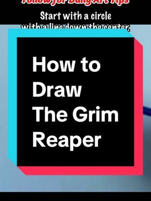 How to draw The Grim Reaper. Please follow! #fyp #foryou #foryoupage #art #creative #viral #howtodraw #drawing #tutorial #drawingtutorial #skull #skulls #grimreaper #2025 