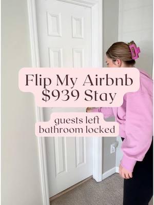 Flip my Airbnb after a $939 stay: the guests accidentally locked the bathroom door My Airbnb is located in📍Wilmington, NC #airbnb #airbnbhost #cleanmyairbnb #airbnbsuperhost #str #airbnbcleaning #shorttermrental  #airbnbtips #vrbohost #ilm #wilmingtonnc 