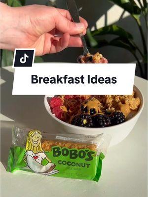 Here’s an easy, gluten-free breakfast you can make this weekend! The star of the show? Our Coconut Oat Bar crumbled on top! #eatbobos #breakfast #healthy 