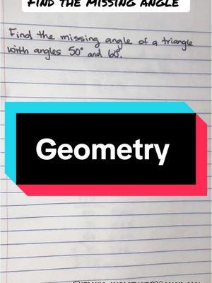 Geometry help with finding a missing angle of a triangle. #impactmath19 #geometry #findthemissingangle 