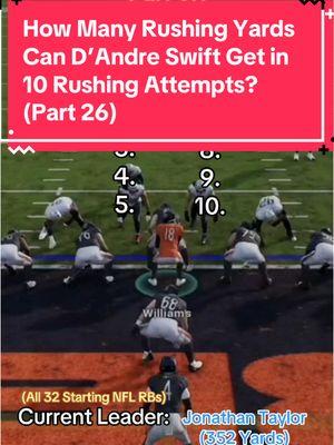 How Many Rushing Yards Can D’Andre Swift Get in 10 Rushing Attempts? #football #nfl #madden #madden25 #chicago #dandreswift #chicagobears #fyp 