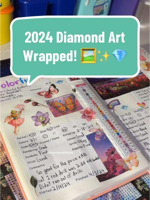 2024 Diamond Art Wrapped! 🖼️✨💎 We did 6 paintings this year with 4 being square drilled 💟 and 2 being circled drill ⭕️! My favorite paintings are Strength Along The Journey & Ice Cream Parlor Pups. My leave fav painting is Wizard of Oz (I still love it ofc) #diamondartwithave #viral #diamondart #diamondpainting #fypfyp #diamondartjournal 