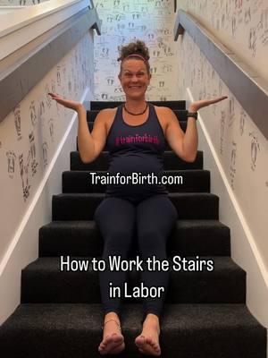 💪🏻How to work the stairs in labor to create space for baby to navigate your pathway through contractions! Your body will move to its own #birthing rhythm. The different positions are based on where baby is located in the pelvis. #TrainforBirth workshop educates #expecting parents on how to KNOW where baby is in the pelvis. Practice these moves during #pregnancy to prepare your body for these movements on your birthing game day! Safety purposes use the railing for support and a spotter to help with balance. Learn more on how to follow your own birthing rhythm to birth naturally👉🏼trainforbirth.com #doulasoftiktok #pregnanttiktok #MomsofTikTok #fyp #foryoupage #naturalbirth #birthtips 