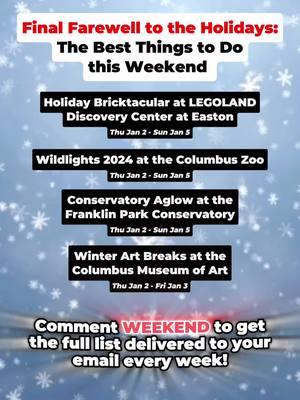 LAST CHANCE: These events will not be open until AT LEAST a year from now, so you’d better capitalize on them before they’re gone! #bestthingstodo #bestthingstodoincolumbus #columbus #columbusohio #cbus #cbusohio #ohio #cbusoh #centralohio #thingstodo #weekends #winter #winterweekend #weekendplans 