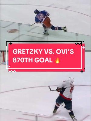 Alex Ovechkin is hot on Wayne Gretzky’s tail for the goal scoring record— check out goal 870 for both of them 🔥 (via @nhl australia) #hockey #hockeytok #ovechkin #NHL 