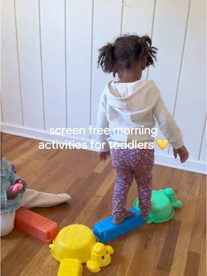 I love how they have little grips on the bottom so they don’t slide around #toddleractivities #steppingstones #sensoryplay #montessori #2yearsolds #3yearsolds #screenfree #screenfreeplay 