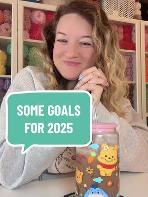 🎉 Here are some goals for myself for 2025! I will stitch the video at the end of the year and we can see if we crushed them goals!! #jennscraftycreations #crochet #SmallBusiness #goals 