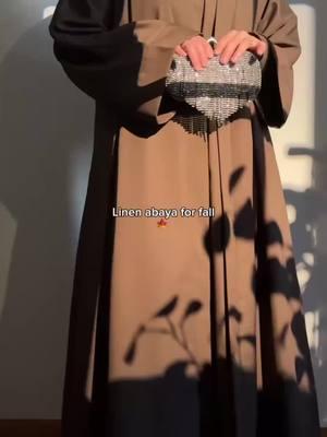 It’s a linen open abaya for fall! 🍁💗 MOA016 #fyp #fypシ #ootdhijab #outfitinspo #vela #abayaus #abaya #abayafashion #abayas #abayastyle #abayamurah #abayamodern #abayacollection #abayalovers #hijab #hijabootd #modestfashion #modesty