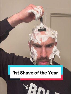 First shave of the year #shaving #razor #shave #bald #headshave #asmr #grooming #TikTokShop 