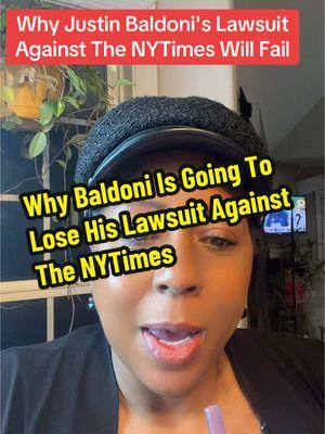 Justin Baldoni's lawsuit against the NYTimes is going to fail. Baldoni and the other defendants are public figures and there is a very high standard to prove the NYTimes libeled him or the others. Does it matter if what Blake Lively said was inaccurate? Probably not, because the NYTimes was reporting on a complaint, not making independent claims against Baldoni. Let me know what you think. Even if what Lively said was false do you think the NYTimes should NOT be found liable? #justinbaldoni #blakelively #nytimes #ladylawyer #lawsuit #libel #defamation #lawyersontiktok 