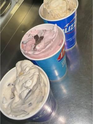 3 custom blizzards.. watch to see what I made! #fy #fyp #foru #fory #foryoupage #foryou #happy #family #custom #dq #dairyqueen #winter #newyear #viral #chocolate #strawberry #smores #vanilla #icecream #pb #p #blessed 