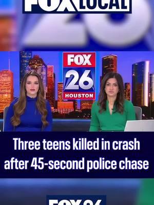 Three teenagers are dead, and three others were injured after a police chase ended in Spring. It happened on Rolling Terrace at Sorrel Ridge Drive in Northwest Harris County. The sheriff’s office says the teen driver sped off, tried to make a turn and crashed into a tree. #fox26houston #houston