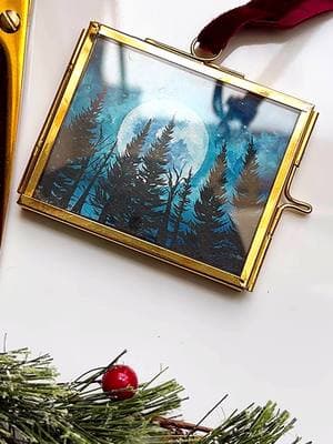 Blue moon ✨ #art #tinypainting #moon #moonscape #forest #trees #fypシ 