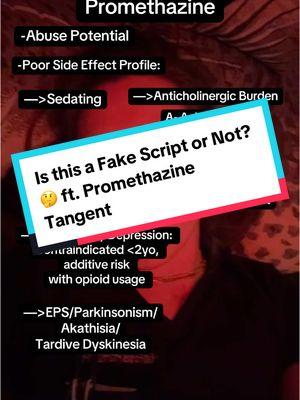 Is this a Fake Script or Not? 🤔 ft. Promethazine Tangent #doctor #pharmacist #pharmacy #fake #law #side #effect #tolerance #dependent #costs #benefits #risk #med 