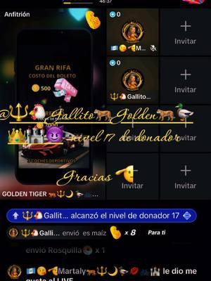 #gift #nivel17 #goldentiger #tiktoker #tiktok @🔱🐔Gallito🐅Golden 🐅🦆👑🏰😈 