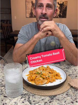 Creamy Tomato Basil Chicken was for dinner! #coupletiktok #Recipe #dinner #tastetest #creamy #tomato #basil #chicken 