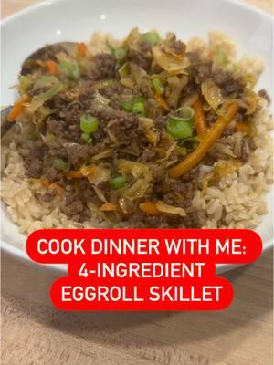 This 4-Ingredient Eggroll Skillet recipe is on the $5 Dinners - link is in my profile 😎 #5dollardinners #budgetdinners #cheapdinners #easydinners #quickdinners #skilletdinners #eggrollskillet #dinnerdone