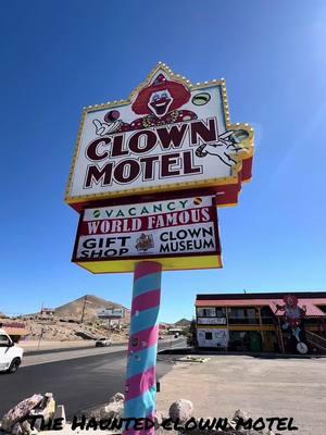 Could you spend the night in the infamous clown motel?🤡😈 #ghost #paranormal #hauntednights #clownmotel #tonopah #haunted 