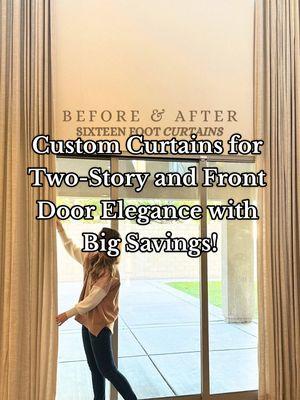 Custom Curtains for Two-Story and Front Door Elegance! "I love the high-quality fabric, beautiful color, adjustable height, and memory training pleating that keeps them looking flawless. Plus, the uncomplicated and smooth ordering process - and the quick shipping made the process seamless. We even added matching curtains by the front door to let natural light flow through the space. "  🛍️New Year Deals You Can’t Miss! Save 12% with code NEW before January 20. Refresh your space today!  Details: Jawara/ Oatmeal J401-3/ Pinch Pleat  cr: IG@thelindsayreport  #twopagescurtains #twopageshome #holidayseason #happynewyear #newyear #homefinds #frontdoor #entryway #interiordesign #beforeandafter 