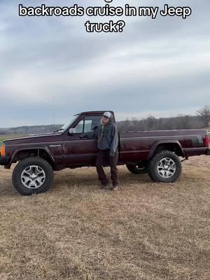 Who’s joining me for a virtual cruise on the farm? #jeepmj #jeepcomanche #jeeptruck #oldjeep #alexisxj 