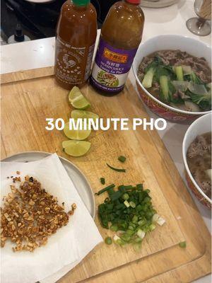 At home pho 🍜 I promise I am half Asian ok #pho #phorecipe #dinnerrecipe #easydinner #asian #noodlesoup #athomedinner #DinnerIdeas 