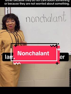 Nonchalant is one of my favorite words to teach! In this lesson, we explore its meaning and how to use it, while also addressing common mispronunciations. ‘Nonchalant’ means appearing calm, casual, or indifferent—even when you’re actually feeling the opposite. My students are always surprised to realize they already have a sense of the word after we break it down together. By the end of the lesson, they’ll not only pronounce it correctly but use it with confidence! Nonchalant (adjective): Calm, composed, and appearing unconcerned, even in situations where others might expect a reaction. Someone who is nonchalant gives off an air of ease and indifference, often masking any underlying emotions or stress. Example: “Despite the chaos around her, she remained nonchalant, sipping her coffee as if nothing was wrong. #grammar #grammarlesson  #Nonchalant #newword  #GrammarAndVocabulary #EnglishLesson #WordOfTheDay #LearnEnglish #MiddleSchoolVocabulary #TeachingWithPurpose #VocabularyChallenge #PronunciationTips #ESLLesson #LanguageLearning #EducationMatters #WordsMatter #EngagingLessons #VocabularyInAction