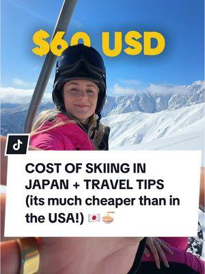 I was shocked by how affordable this was! It’s also more affordable to ski in parts of Europe! Would you want to ski in Japan? #japan #skitrip #skiing #niseko #hakuba #hokkaido #snowboarding 