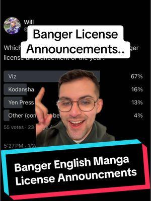 Who do you think will drop the first banger english manga license announcment of the year? Let me know 👀 #manga #vizmedia #kodansha #yenpress #sevenseas #darkhorse #englishmanha #mangatok  