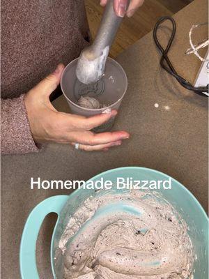 Dairy Queen who….With some trial and error I made my husband a blizzard. #oreo #blizzard #mixer #handmixer #dairyqueen #icecream #homemadesnacks #softserve #CapCut 