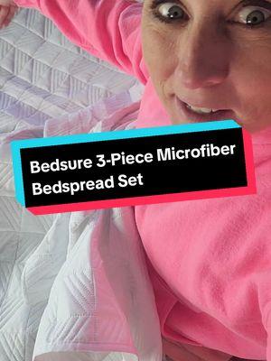 This Bedsure 3-Piece Microfiber Bedspread Set might be one of my most surprising purchases on the tiktok shop. The sale price really can't be beat! #bedding #beddingsets #bedspread #comforter #comforterset #sleeping  #cozyvibes #newyearnewaura 