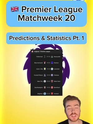 🇬🇧 PREMIER LEAGUE WEEK 20 PREDICTIONS & STATISTICS PART 1 | More predictions on FanBasis in my bio | Statistics are from the HOFB app, link in my bio | —————————————#footballpredictions #soccerpredictions #soccerpicks #footballpicks #soccertips #footballtips #freefootballpicks #freefootballpredictions #freesoccerpredictions #freesoccertips #epl #PremierLeague #epltips #eplpredictions #premierleaguepredictions #premierleaguetips #premierleaguepicks #spursvsnewcastle #bournemouthvseverton #crystalpalacevschelsea #mancityvswestham #astonvillavsleicestercity #southamptonvsbrentford #brightonvsarsenal 