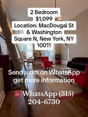 2 Bedroom $1,099 Location: MacDougal St & Washington Square N, New York, NY 10011 Send a dm on WhatsApp  get more information  ☎️WhatsApp (315) 204-6730  #manhattan #manhattanapartments #manhattanapartment #manhattanrealestate #manhattanrentals #manhattanrentals #nycapartments #nycapartment #nycapartmentsearch #nycrentals #nyc #nyc 