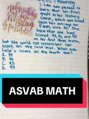 ASVAB math question on averages #impactmath19 #asvabmath #arithmeticreasoning #militarytiktok 