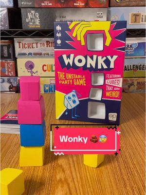 A party game to tilt your friends! 🧱😰 This thrilling wonky game is perfect for any dexterity players or jenga lovers. It’s simpel, it’s fast, and it’s hard to stack. These cubes may look normal from a distance, but they are disfigured and designed to be difficult to stack. You’ll see them slide and move around, as you pray that your three seconds are up! A great party game. You can find it on amazon(also in bio) This awesome game was created by @The Op Games #jenga #partygames #boardgames #GameNight #tabletopgames This video is Sponsored 🥳🧱