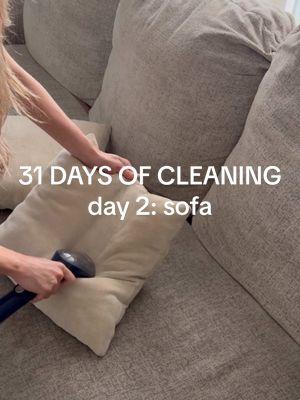 31 Days of Cleaning Challenge! Day 2: Sofa ☁️ #31daysofcleaning #cleaningchallenge #CleanTok #resolution #sofacleaning #MomsofTikTok 