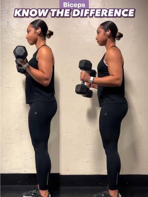 Bicep Curls vs Hammer Curls💪🏽 Let’s breakdown these two variations of curls that are VERY SIMILAR but have a few key differences🔑 Bicep Curls: 👉🏽Better at targeting the entire bicep (all five components) 👉🏽Also works core when using proper form and posture 👉🏽Great carry-over to improve pulling exercises Hammer Curls: 👉🏽Great for developing biceps + forearms & wrists 👉🏽Builds grip strength 👉🏽Allow for greater concentration on forearm muscles Both are GREAT for developing your biceps, but the main difference between the two variations is the relation of the forearm to the upper arm itself. I recommend using both exercises! For example, if you have two upper body days a week you might want to do one on each day. Hope this was valuable💜 #bicepworkout #bicepcurls #bicepexercises #upperbodyworkout #womensfitness #dumbbellworkout #gymexercises 