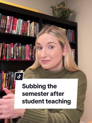 Subbing is such a great way to get your foot in the door and see what school(s) you might want to apply for in the future! Almost all my friends subbed the spring semester after student teaching in the fall. #teachersoftiktok #studentteacher #studentteaching #newteacher #firstyearteacher #teacheradvice 