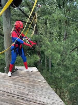 That time I dressed up as Spider-Man to zipline.  Another old video but this sound just matches to good #wicked #flyingsolo #flyingfree 