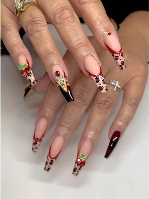 🍒 #leopardnails #nailzbylaquinta #cherrynails2024 #cherrynails 