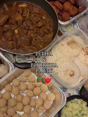 POV: you tell everyone to bring a bhortha and pitha 🇧🇩❤️ AKA the best way to party in the winter ❄️  - #jesminerrannaghor #bangladesh #bengali #desi #bangladeshi #authenticfood #culture #recipes #diaspora #bangla #pitha #winterfood #bengaliwinter #partyideas #themeparty #bhortha #bhorthaparty #bhorta #borta #vorta #satni #poush #potluck #pitha #winter #puli #chitoi #sutki