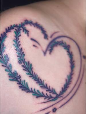 lavender heart dedicated to her grandma 💜 #cielostinta #purpleink #chesttattoo #memorialtattoo #tattooideas 