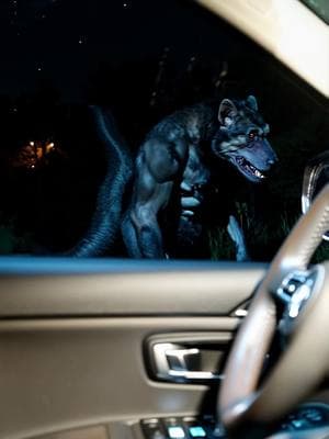 Would you give this werewolf a car ride?  #werewolf #caughtoncamera #nightmarefuel #terror #skinwalker #paranormal #cryptid 