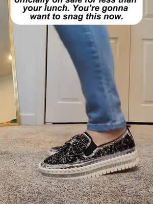 These are the glitteriest sparklyest shoes and I'm obsessed! #fashionshoes #trendyshoes #giftideasforher #ladiesfashion #teengirlfashion #womensfashion #cuteshoes #tiktokshopholidayhaul #sparkles #glitter 